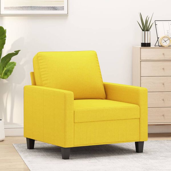 vidaXL Sofa Chair Light Yellow 100% Polyester Standard Durable