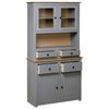 vidaXL Highboard Grey Solid pine wood Large Highboard Rectangular