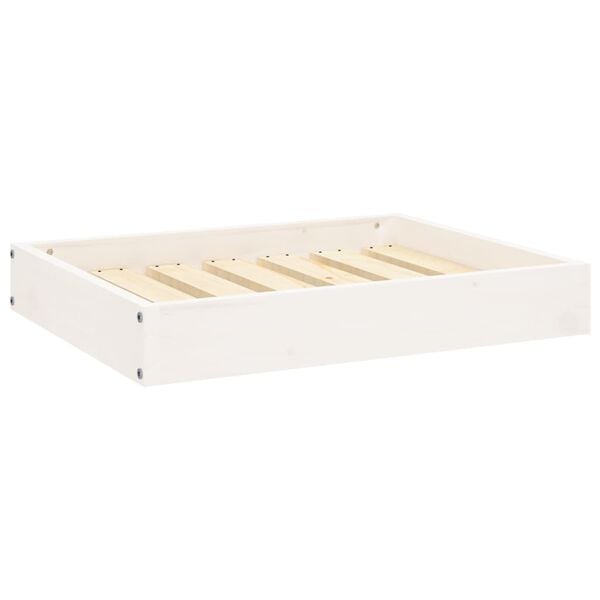 vidaXL Dog Bed White Solid pine wood Medium Tough Dog Bed