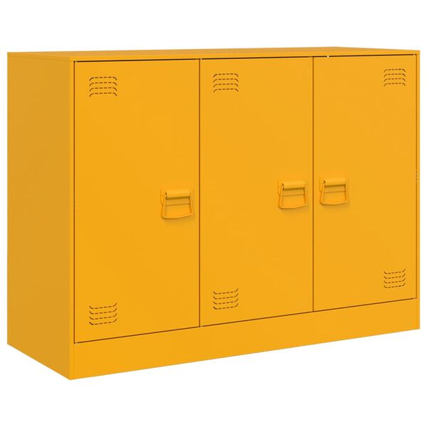vidaXL Sideboard Mustard Yellow Cold-rolled Steel Medium Sideboard