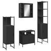 vidaXL Bathroom Cabinet Set Black Engineered wood Large