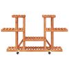 vidaXL Flower Stand With Wheels Natural Wood Solid Fir Wood Standard