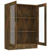 vidaXL Vitrine Cabinet Smoked Oak Engineered wood, glass Medium