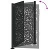 vidaXL Garden Gate Black 39.4x59.1" Steel Flame  Design