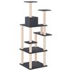 vidaXL Cat Tree Dark Grey Engineered Wood, Plush, Sisal Extra Tall