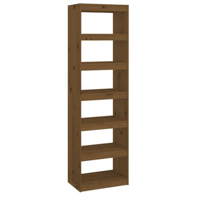 vidaXL Book Cabinet/Room Divider Honey Brown 23.6"x11.8"x78.5" Wood Pine