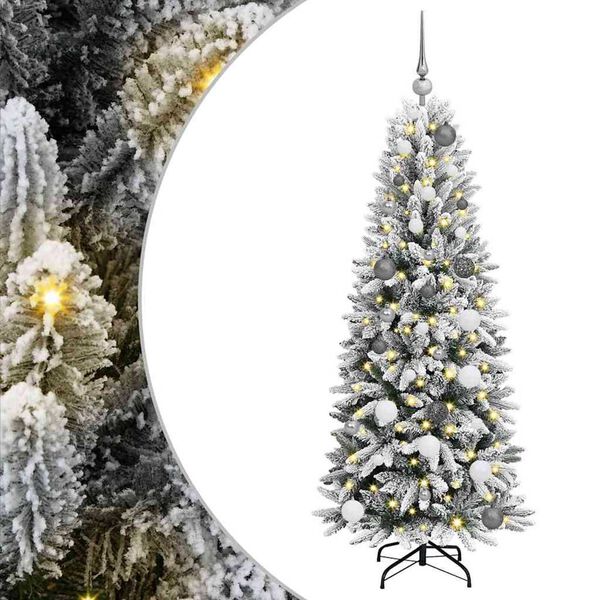 vidaXL Artificial Christmas Tree with 150 LEDs White 59.06 in