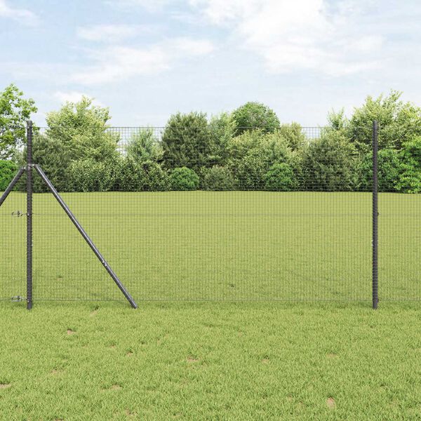 vidaXL Welded Wire Fence Gray 4.6'x 82'Steel