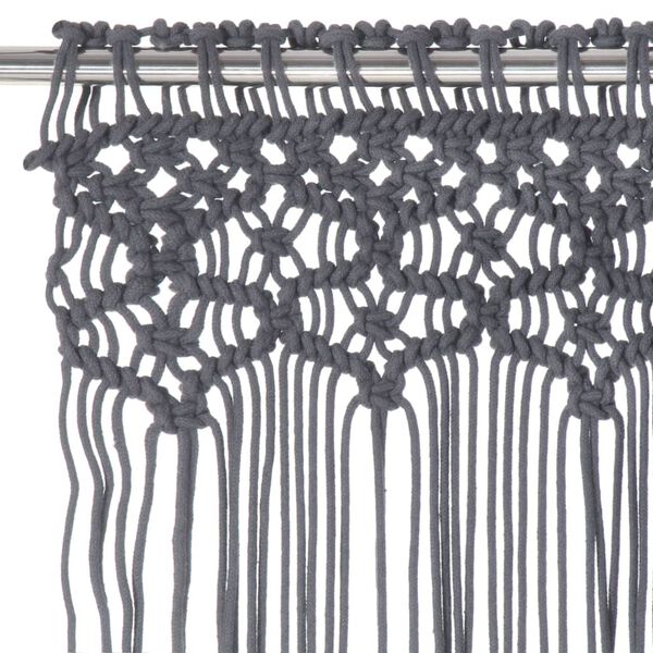 vidaXL Macrame Curtain Anthracite 55.1x94.5" Cotton