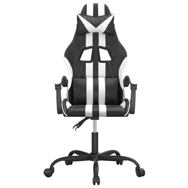 vidaXL Gaming Chair Black and White Faux Leather