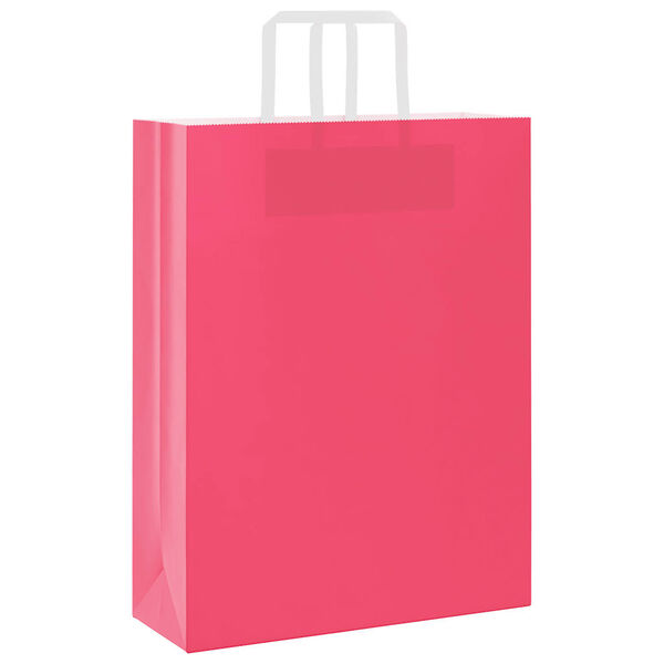 vidaXL Paper Bags 50 pcs with Handles Pink 12.6x4.7x16.5"