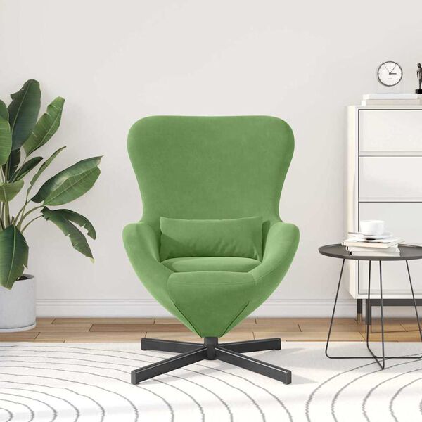 vidaXL Egg Chair Light Green 24.80 x 28.74 x 35.43 in Velvet