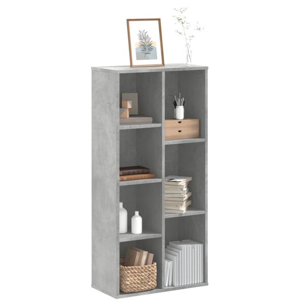 vidaXL Bookcase Concrete grey Engineered wood Medium Bookcase