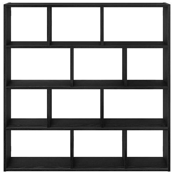 vidaXL Wall Cube Shelf Black Engineered wood Large Wall Cube Shelf