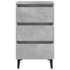 vidaXL Bed Cabinet Concrete Grey Engineered Wood, Metal