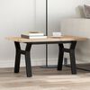 vidaXL Coffee Table Natural wood and black Solid pine wood