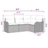 vidaXL Sofa Set with Cushion 5 pcs Grey Poly Rattan