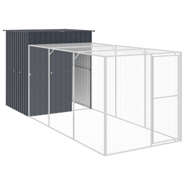 vidaXL Chicken Cage Anthracite Galvanized steel 65 x 179.1 x 71.3 in