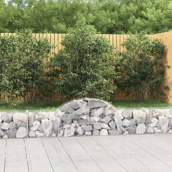 vidaXL Gabion Basket Set of 9 Silver Galvanized iron Large