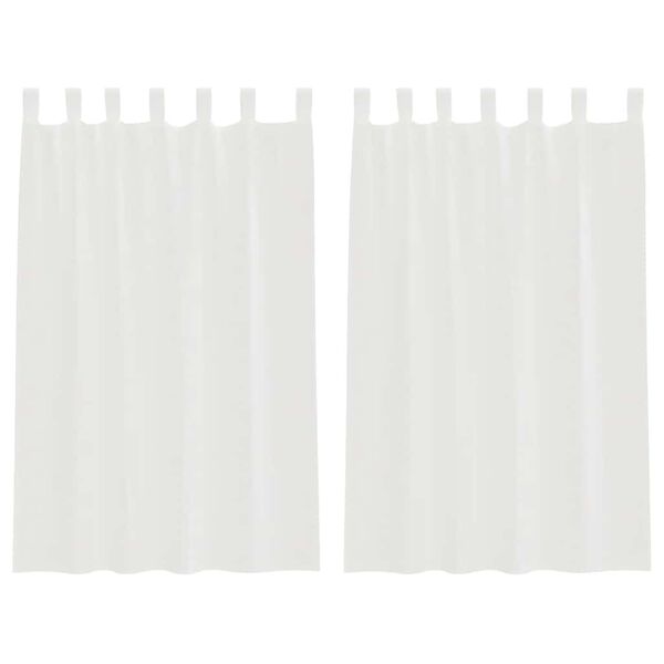 vidaXL Voile Curtains with Loops 2 pcs White 55.1x68.9"