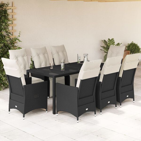 vidaXL Garden Dining Set Black