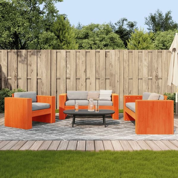 vidaXL Garden Lounge Set Wax brown Solid pine wood Standard Seats Many
