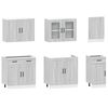 vidaXL Kitchen Cabinet Set Grey Sonoma Engineered wood and glass
