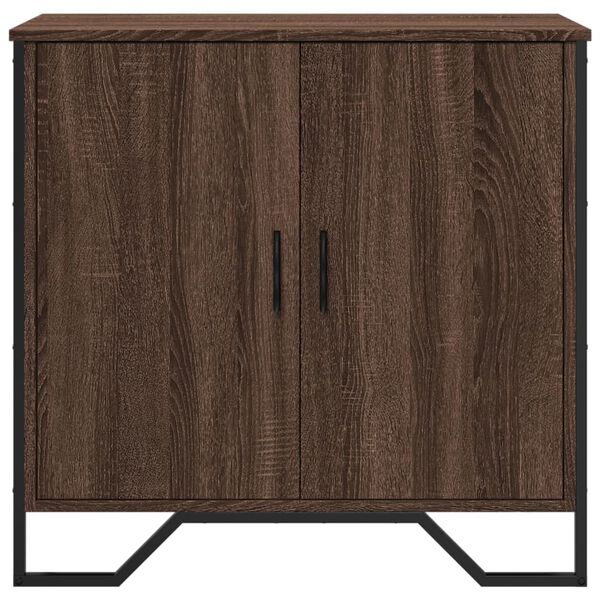 vidaXL Sideboard Brown Oak Engineered Wood, Metal Medium Sideboard