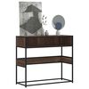 vidaXL Console Table Brown Oak Engineered wood, metal 35.4x13.8x31.5 in