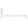 vidaXL Bed Frame White Powder-Coated Steel Full Bed Frame Rectangular