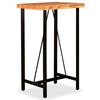 vidaXL Bar Set Brown and Black Solid Acacia Wood, Genuine Leather, Steel