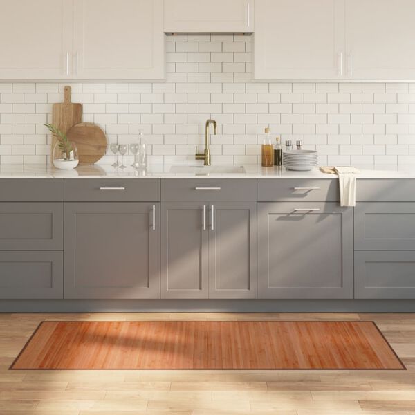 vidaXL Rug Brown Bamboo, Polypropylene 27.6x78.7 in Rug Rectangular