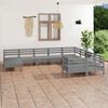 vidaXL Garden Lounge Set Grey Solid Pine Wood Medium Modular