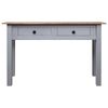 vidaXL Console Table Gray and natural wood Solid Pine Wood Medium