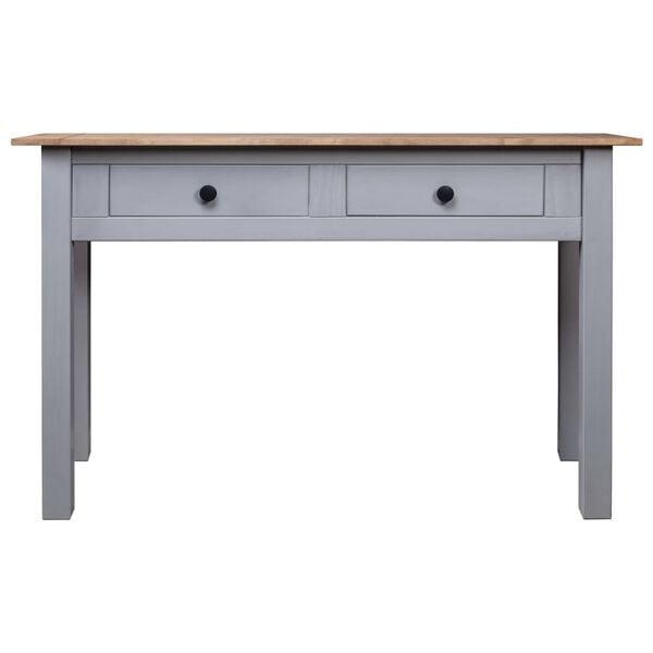 vidaXL Console Table Gray and natural wood Solid Pine Wood Medium