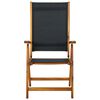 vidaXL Garden Chair Set of 8 Black, Natural Wood