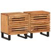 vidaXL Bedside Cabinet Set of 2 Natural wood