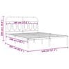 vidaXL Bed Frame White Steel Double Bed Frame Rectangular Modern