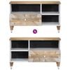 vidaXL TV Cabinet Mango natural with white