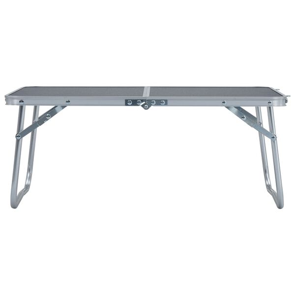 vidaXL Folding Camping Table Grey Aluminium 23.6x15.7"
