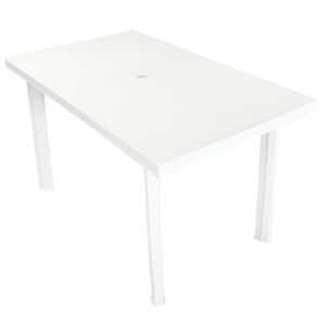 vidaXL Outdoor Table White Plastic Standard Light Weight
