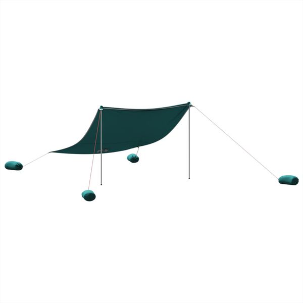 vidaXL Beach Canopy with Sand Anchors Green 119.7x118.1"