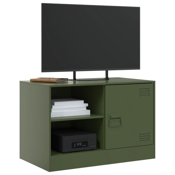 vidaXL TV Cabinet Set of 2 Olive Green Cold-Rolled Steel Medium