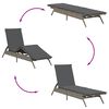 vidaXL Sun Lounger Grey PE rattan, powder-coated steel Large