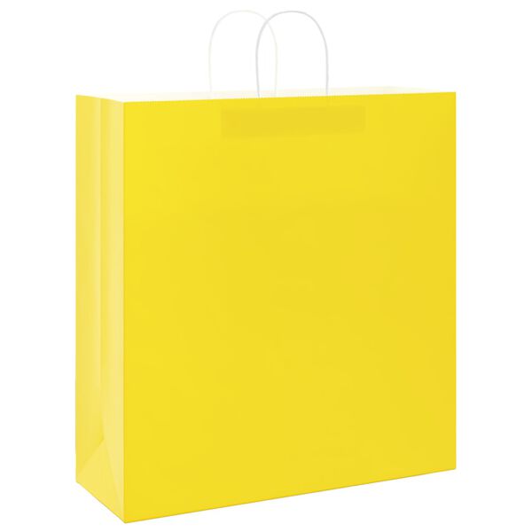 vidaXL Paper Bags 50 pcs with Handles Yellow 45x17x48 cm