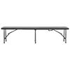 vidaXL Garden Bench Set of 2 Black Powder-coated steel, HDPE 70.9 in