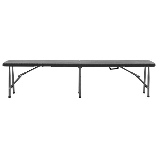 vidaXL Garden Bench Set of 2 Black Powder-coated steel, HDPE 70.9 in