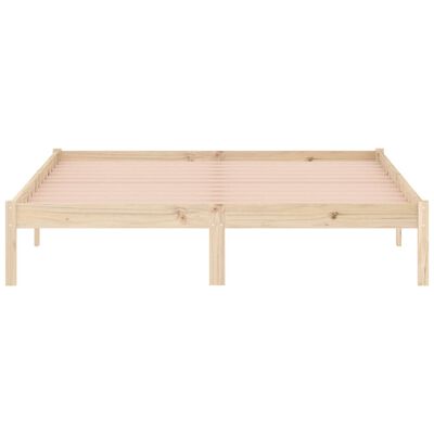 vidaXL Bed Frame 59.8"x79.9" Solid Wood Pine Queen