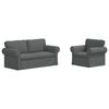 vidaXL Sofa 2 pcs Dark Grey