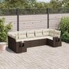 vidaXL Garden Sofa Set Brown, Cream White